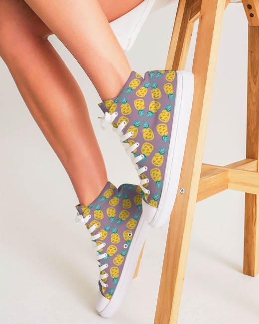 Women's Hightop Canvas Shoe Pineapple Twins
