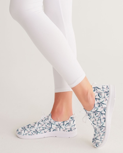 Women's Lace Up Flyknit Shoe Painted Leaves