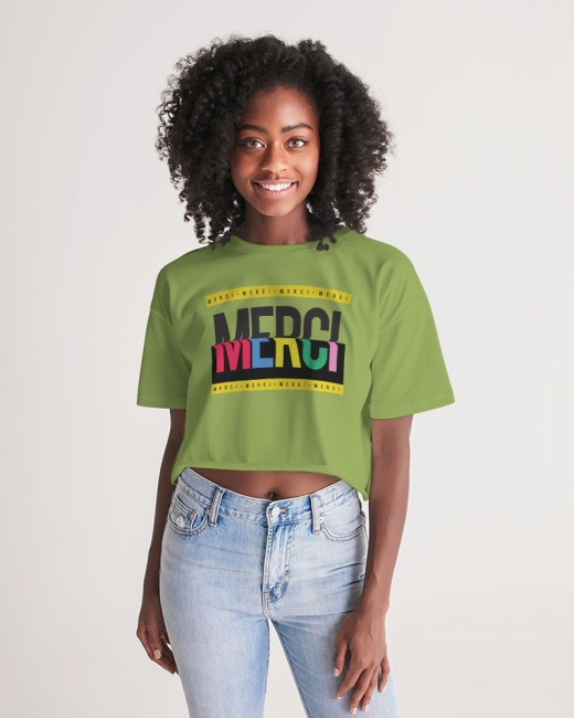 Women's Lounge Cropped Tee Green