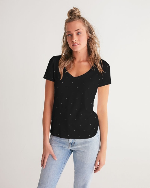 Women's V-Neck Tee Four Dots