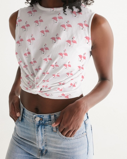 Women's Twist-Front Tank Simple Flamingo