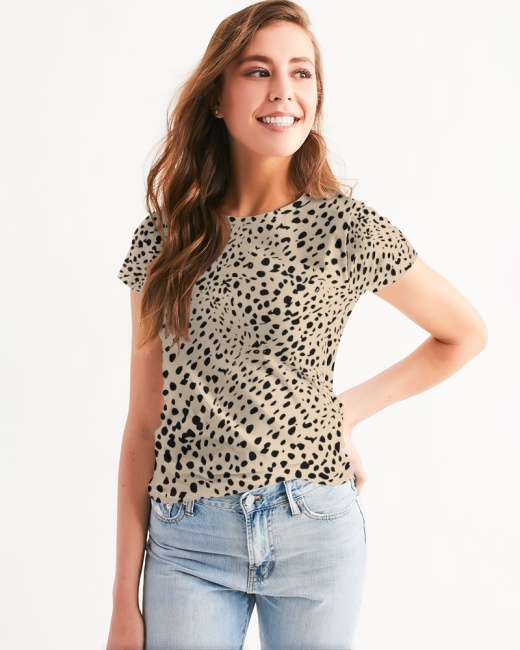 Women's Tee Cheetah Cream