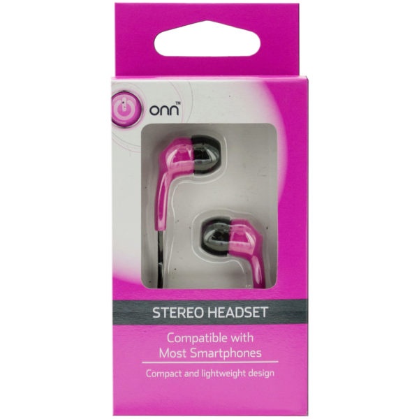 Pink Stereo Headset Earbuds, Pack Of 12