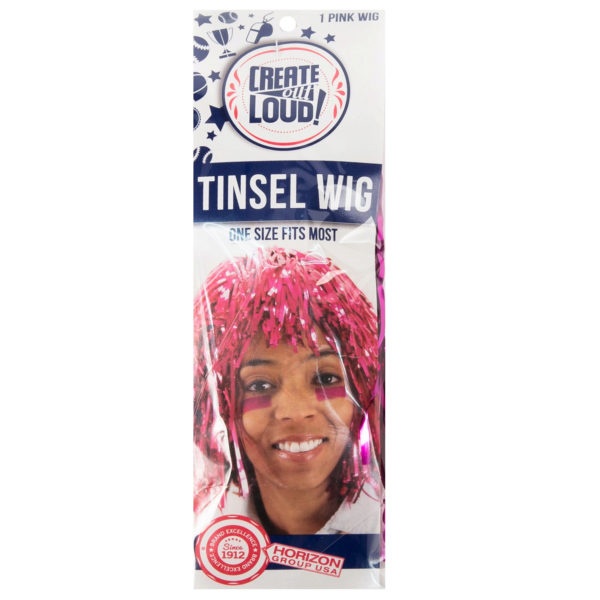Pink Tinsel Wig, Pack Of 36