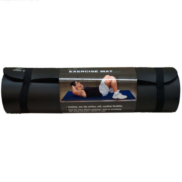 Extra Thick Black Exercise Mat, Pack Of 2