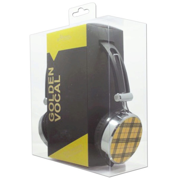 Yellow Plaid Stereo Headphones With In-Line Microphone, Pack Of 4