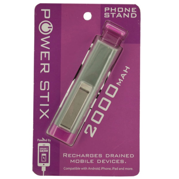Pink Power Stix Power Bank With Pull-Out Phone Stand, Pack Of 6