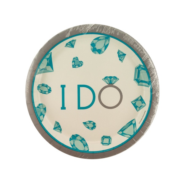 8 Pack Celebrate Diamonds I Do Plates 6 3/4 Inch, Pack Of 24