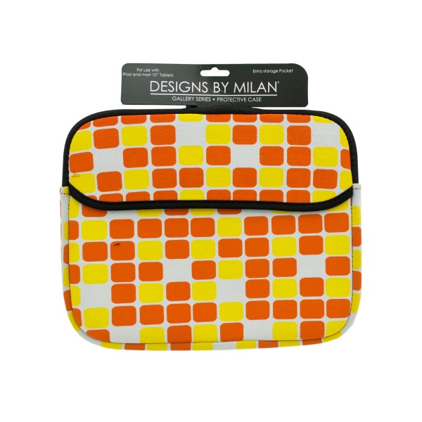 Protective Tablet Case With Orange Squares Design, Pack Of 12