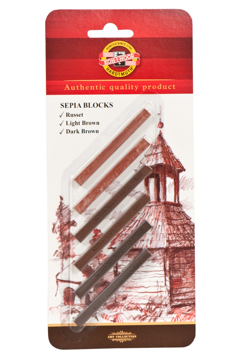 Koh-I-Noor® Blocks & Sticks - Sepia Range 6 Pack