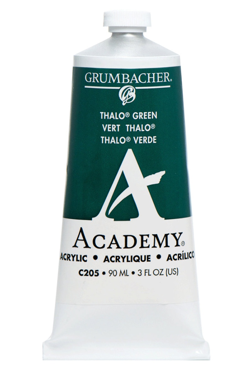 Grumbacher® Academy® Acrylic Green Color Family - Hooker's Green Hue C105 / 90 Ml. (3 Fl. Oz.)
