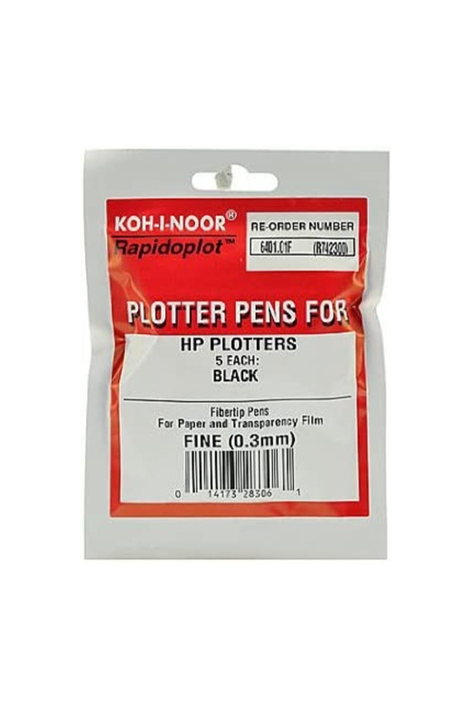 Koh-I-Noor Plotter Pens For Hp Plotter Ft Hp S-Style .3 Black