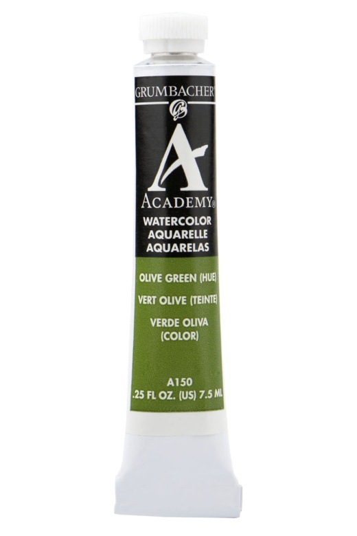 Academy® Watercolor Green Color Family Olive Green Hue A150 / 7.5 Ml. (0.25 Fl. Oz.)