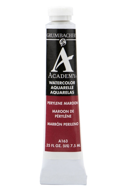 Academy® Watercolor Earthtone Color Family Perylene Maroon A163 / 7.5 Ml. (0.25 Fl. Oz.)