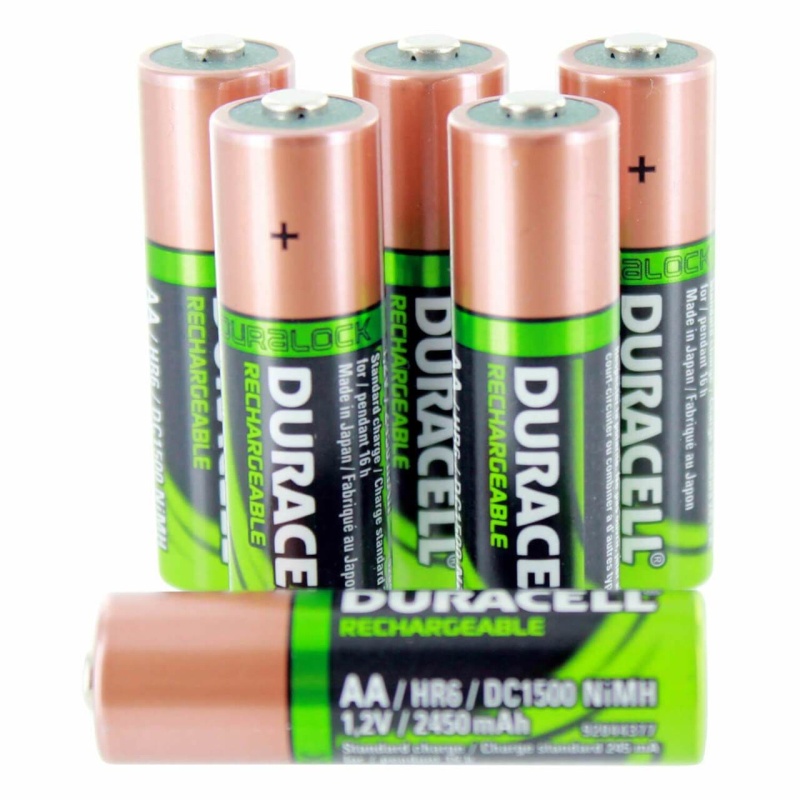 Duracell Aa Nimh 2450Mah Dc1500 Rechargeable Duralock 1.2V Batteries