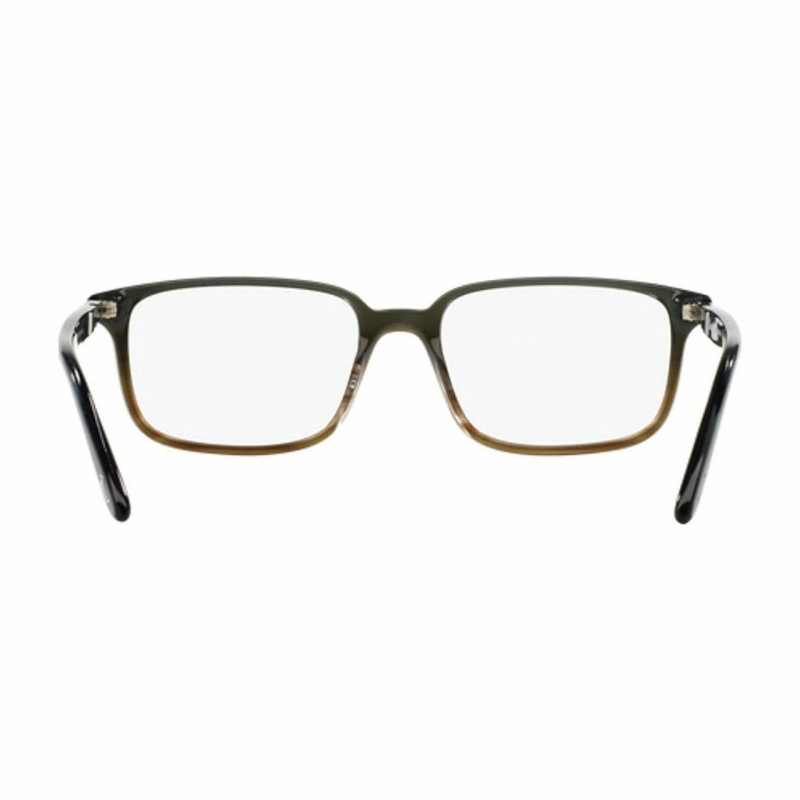 Persol Dark Grey Rectangular Men's Plastic Eyeglasses