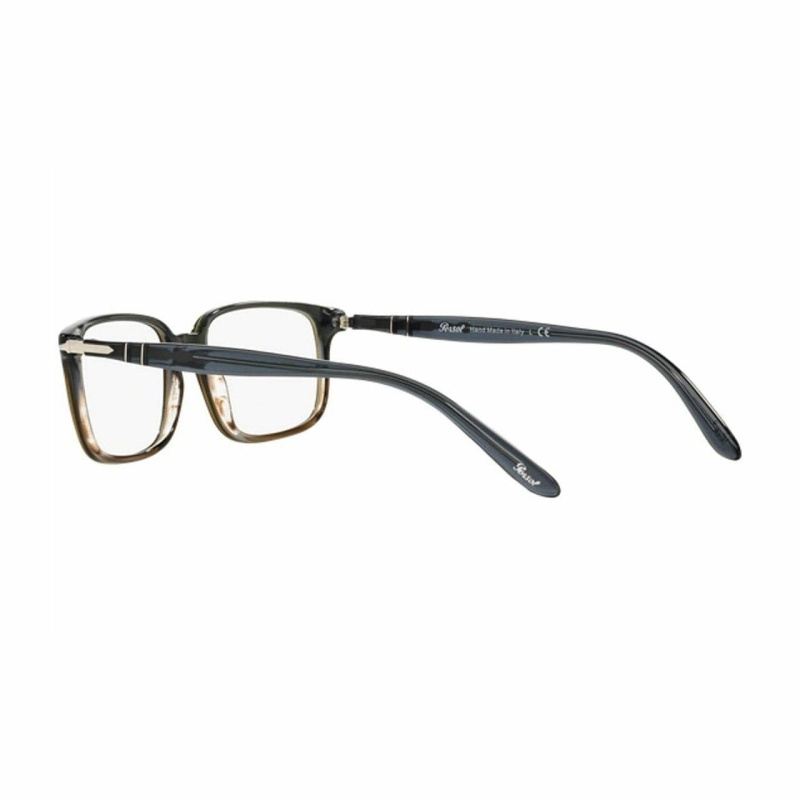 Persol Dark Grey Rectangular Men's Plastic Eyeglasses