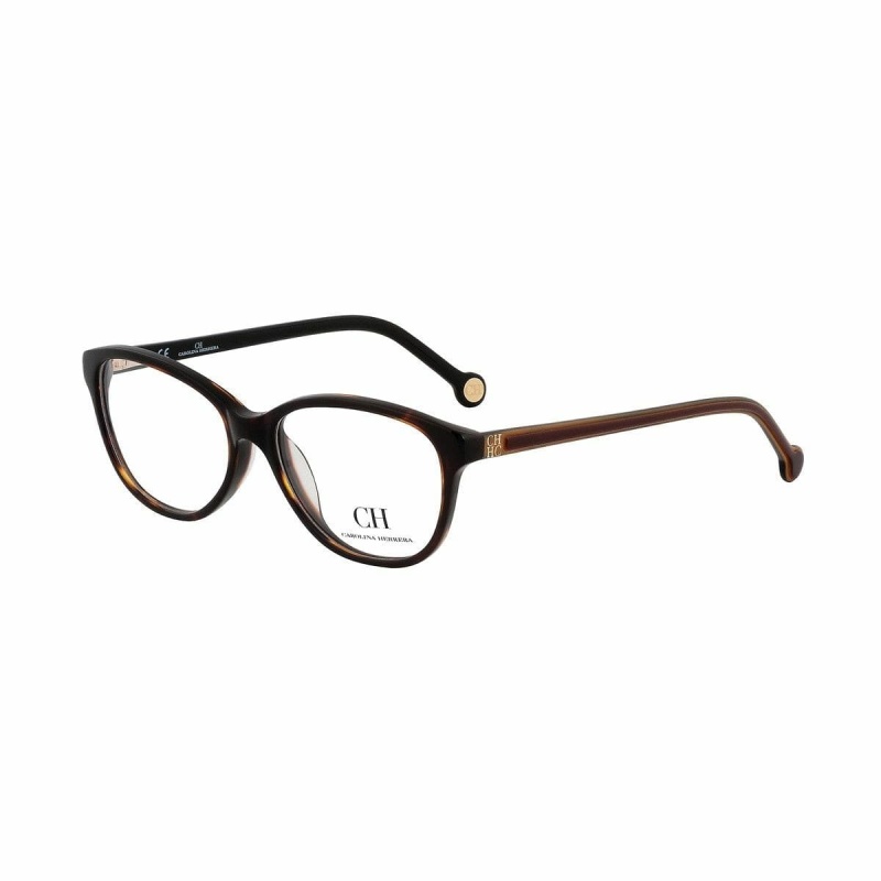 Carolina Herrera Tortoise Round Women's Plastic Eyeglasses