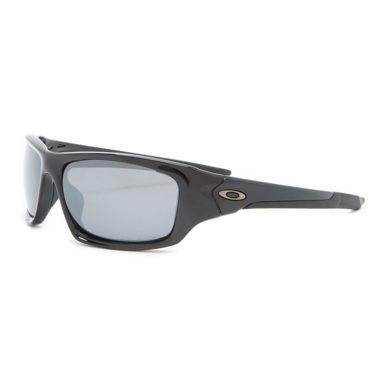 Oakley Valve Polished Black Rectangular Black Iridium Polarized Lenses