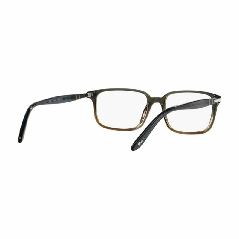 Persol Dark Grey Rectangular Men's Plastic Eyeglasses