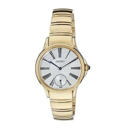Seiko Srkz56 Gold Stainless Steel White Dial Women's Quartz Watch