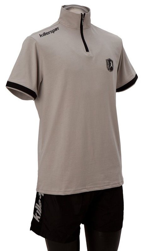 Killerspin Collar Boy Shirt: Grey/Black, Extra Extra Large