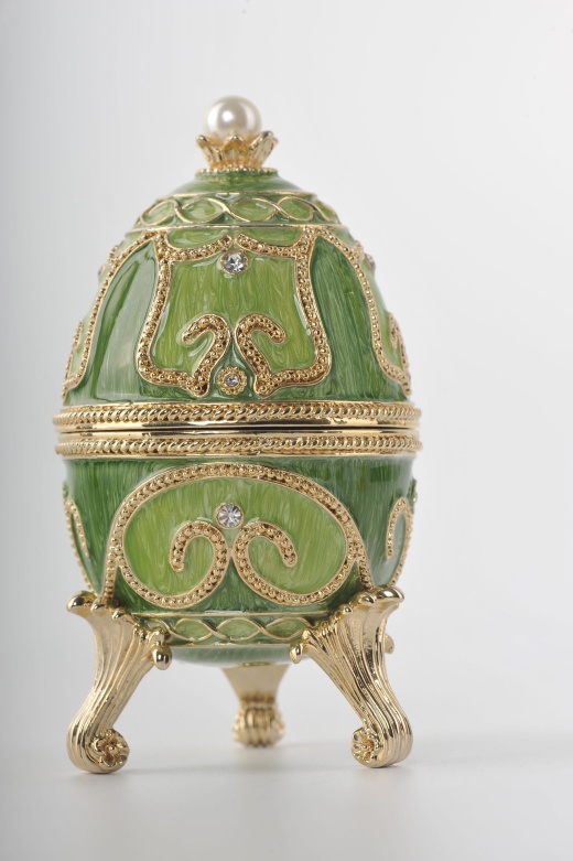 Green Faberge Egg With Animals Inside