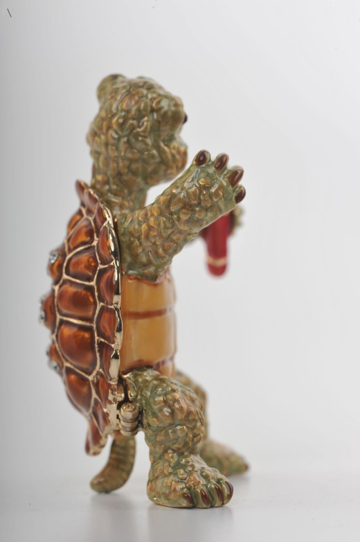 Turtle Singing with a Microphone Trinket Box by Keren Kopal