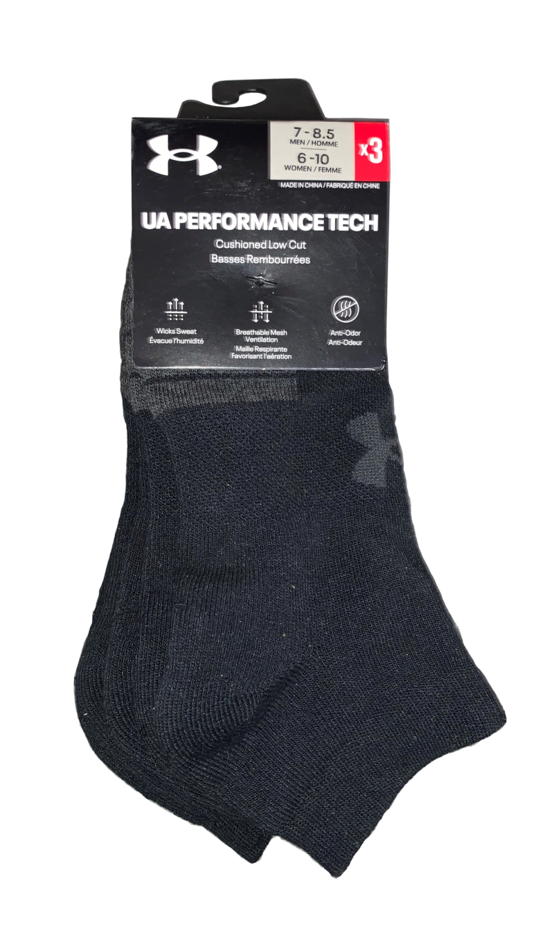 Ua Performance Tech Cushioned Low Cut Socks - 3-Pack