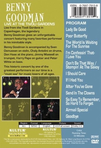 BENNY GOODMAN LIVE AT THE TIVOLI GARDENS DVD 5 Popular Music
