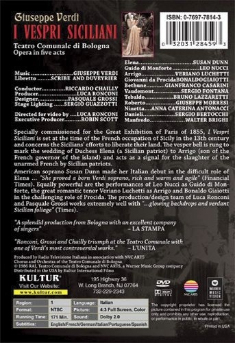 I VESPRI SICILIANI (Teatro Communale di Bologna) DVD 9 Opera