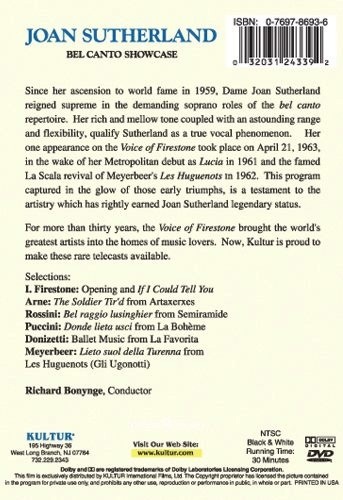 Joan Sutherland Bel Canto Showcase: Firestone DVD 5 Opera