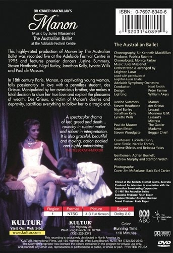 MANON (Australian Ballet) DVD 9 Ballet