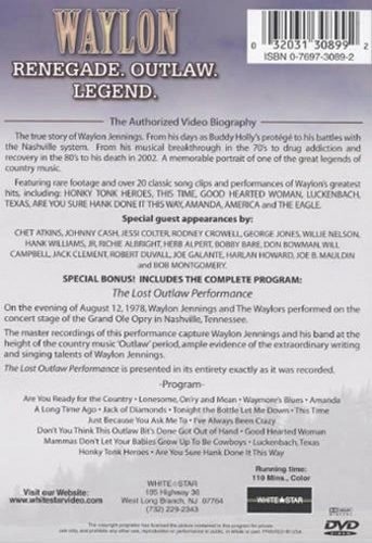 WAYLON: RENEGADE. OUTLAW. LEGEND. DVD 5 Popular Music