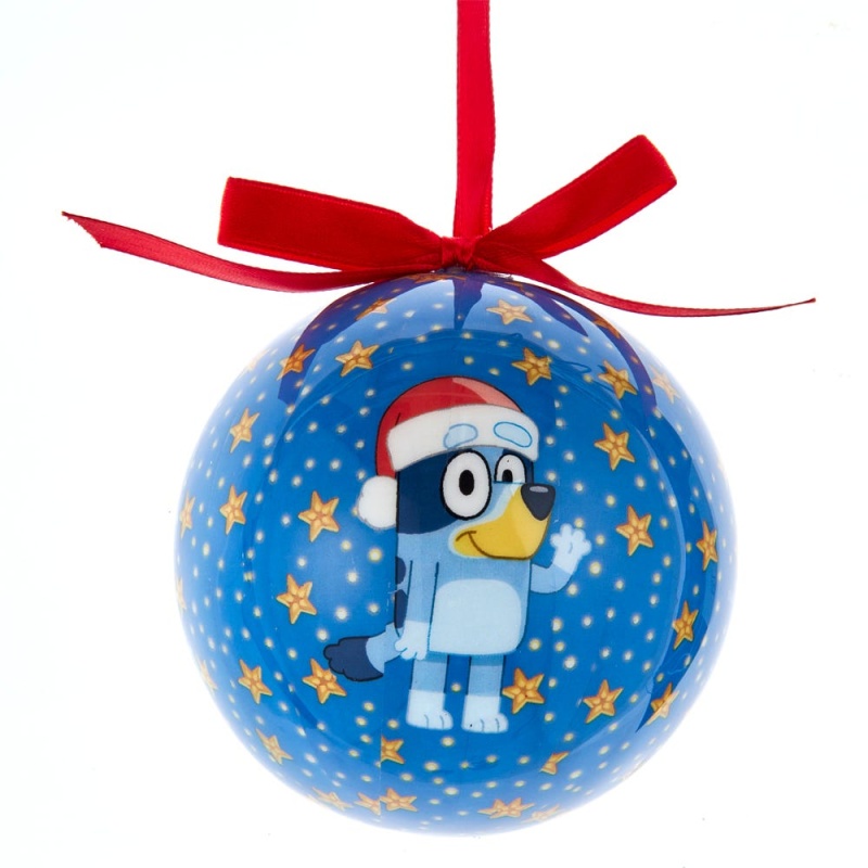 Bluey™ Decoupage-Kugel-Ornament Von Kurt Adler | Offiziell Lizenziert, Für Weihnachtsbaum & Deko
