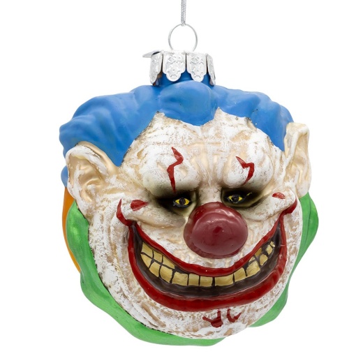 Gorenaments® Glass "Bubbles" Evil Clown Ornament