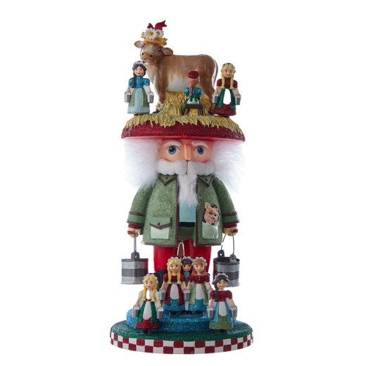 16.5" Hollywood Nutcrackers™ 8 Maids A Milking Nutcracker (8th in Series)