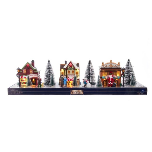 Battery-Operated Led Light-Up Christmas Village Set, 17-Pieces