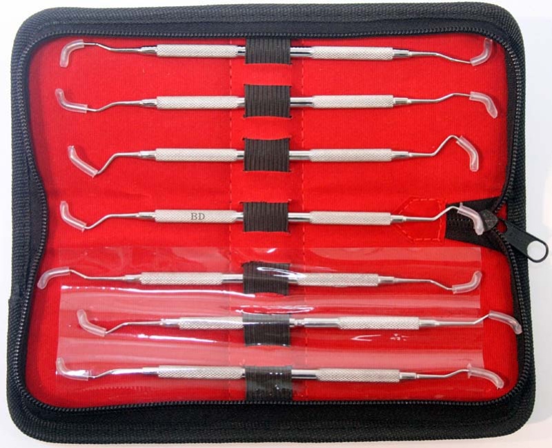 Periodontal Gracey Curettes Set of 7, Double-Ended Dental Instruments