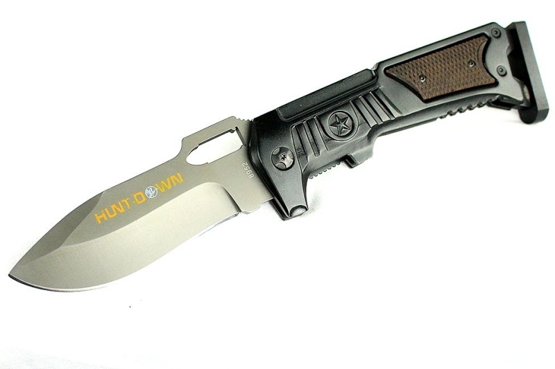 10.5" Hunt-Down Folding Knife With Stainless Steel Blade