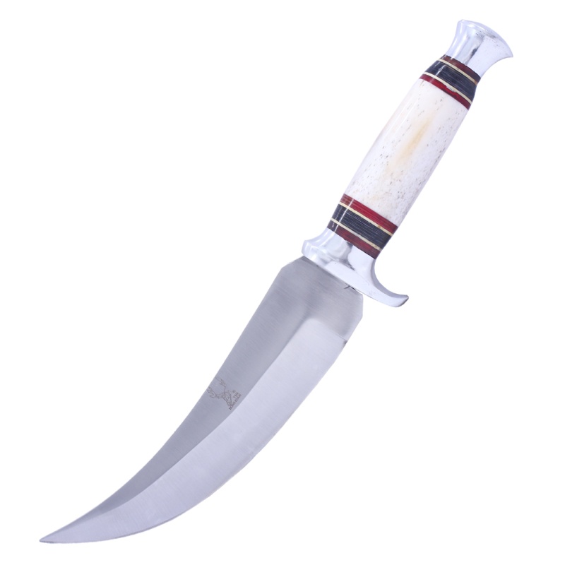 Theboneedge 11.5" Stain Finished Blade Bone Handle Steel Bolster Dagger Knife With Sheath