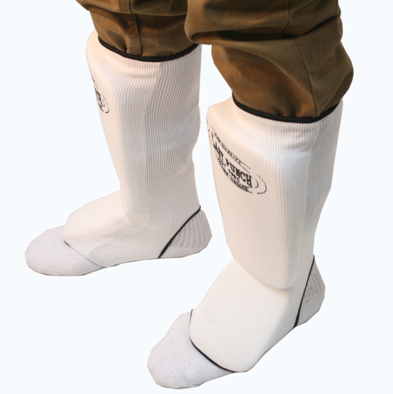 White Professional Martial Arts Shin Pads