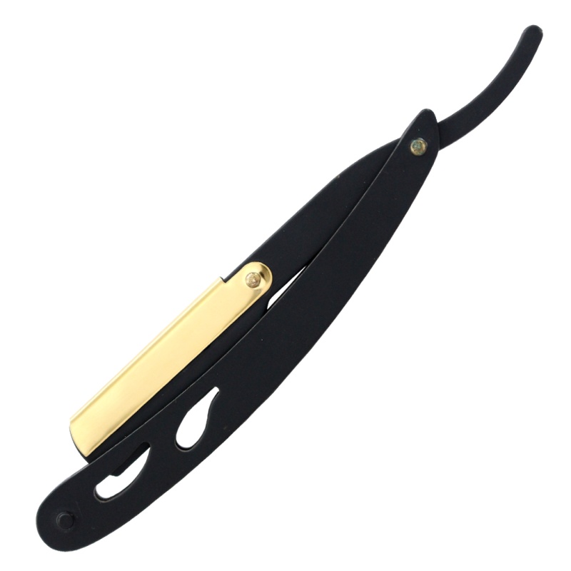 Professional Black & Gold Color Barber Salon Throat Shaving Razor With 10 Blades