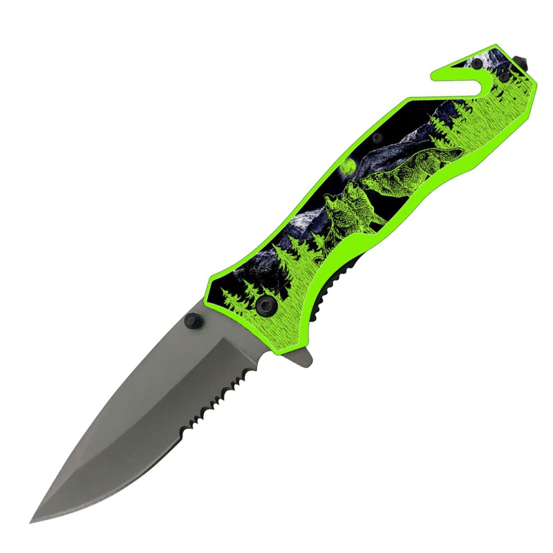 4.75" Luminous Wolf Assisted Opening Knife – Matte 420 Steel Blade