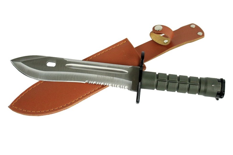 12.75" Defender Xtreme Stainless Steel M9 Bayonet Knife With Sheath Serrated Blade