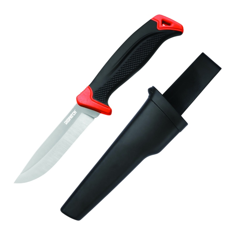 Dispatch 9" Stainless Steel Hunting Knife With Plastic Handle And Sheath