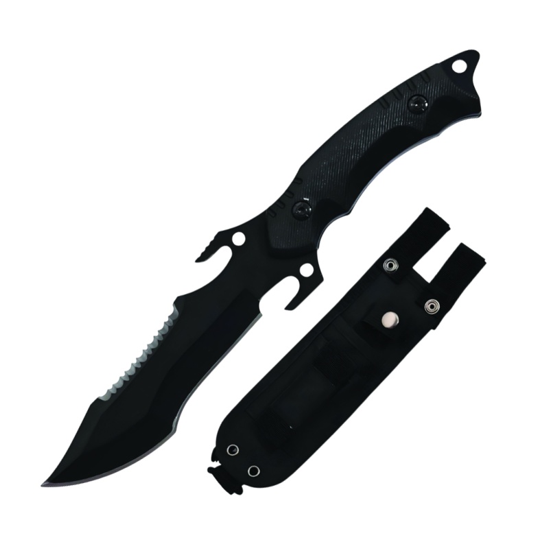 Dispatch 10.25" Tactical Ragged Hunting Survival Knife Plastic Handle & Sheath