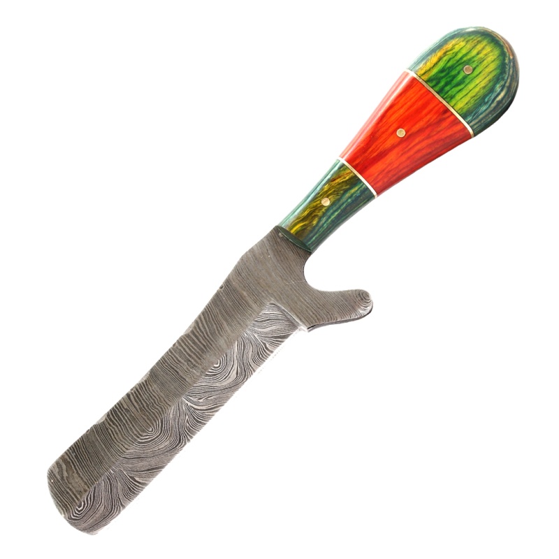Theboneedge 7.5" Green & Red Wood Handle Hunting Knife Hand Made Knives