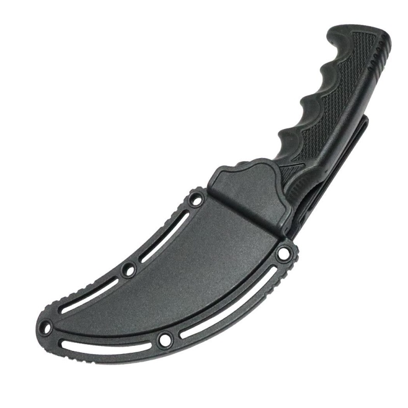 Hunt-Down 8.5" All Black Karambit Knife With Sheath 3Cr13 Steel Fixed Blade