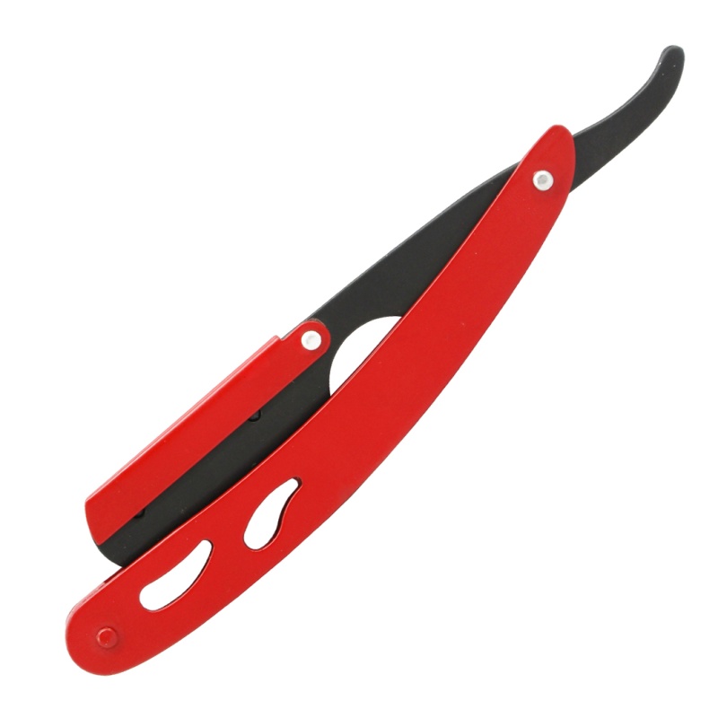Professional Red & Black Barber Salon Straight Cut Throat Shaving Razor With 10 Blades